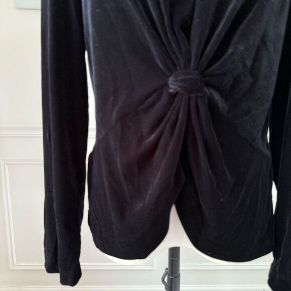 NWT Nos Vintage Patra Loehmann’s Black Velvet Twist Front Top L - Picture 2 of 7